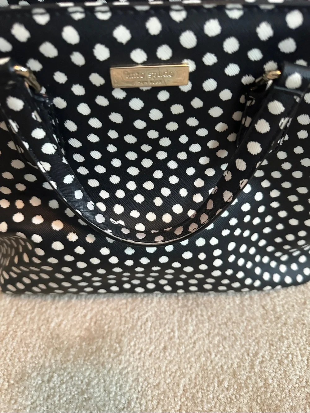 Kate Spadw Black & White Polka Dot Crossbody and Handheld Satchel